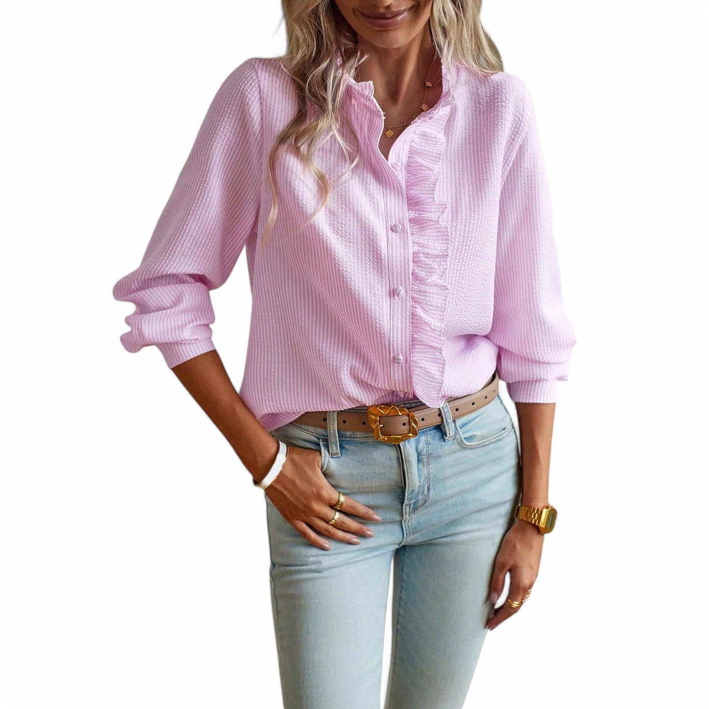 Striped Casual Blouse for Women - Ella