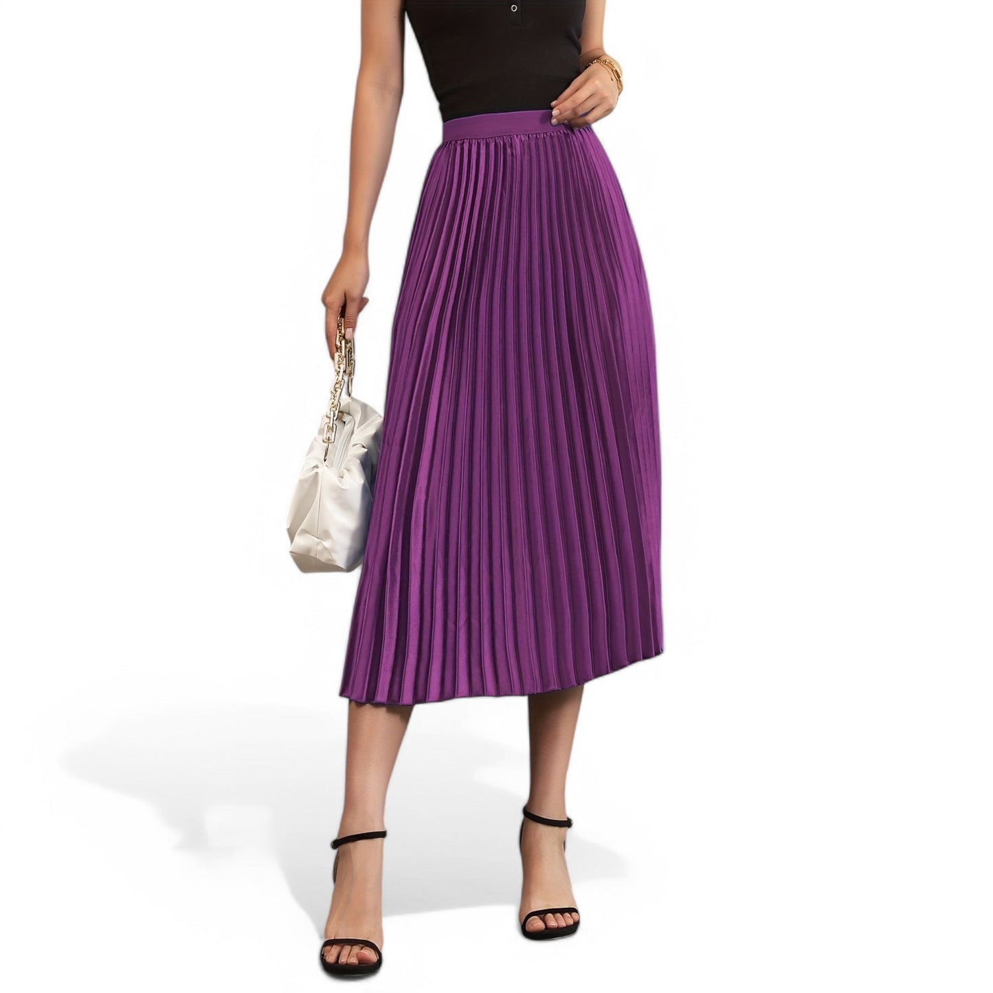 Elegant Pleated A-Line Skirt for Women - Florence