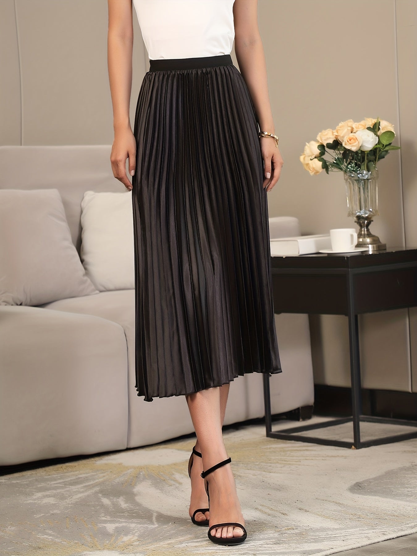 Elegant Pleated A-Line Skirt for Women - Florence