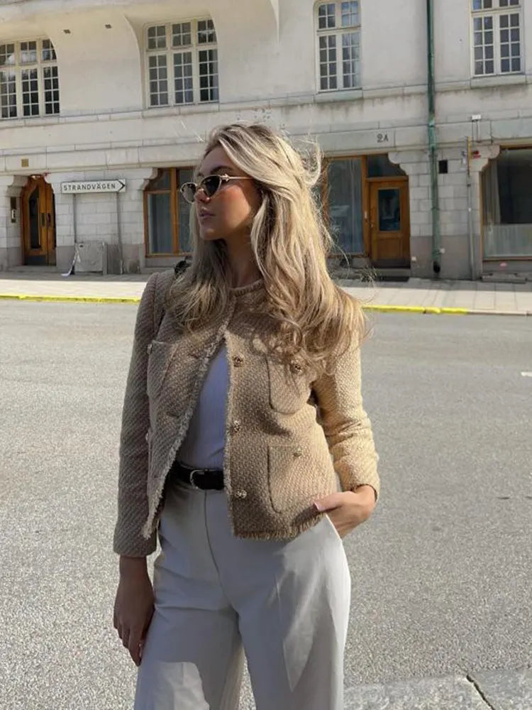 Women's Classic Tweed Jacket - Noa