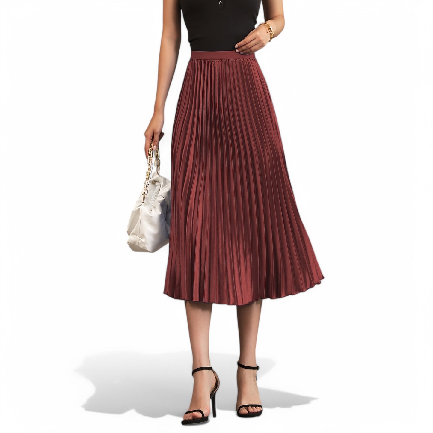 Elegant Pleated A-Line Skirt for Women - Florence