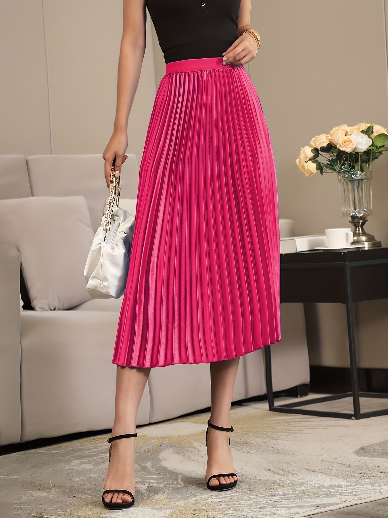 Elegant Pleated A-Line Skirt for Women - Florence