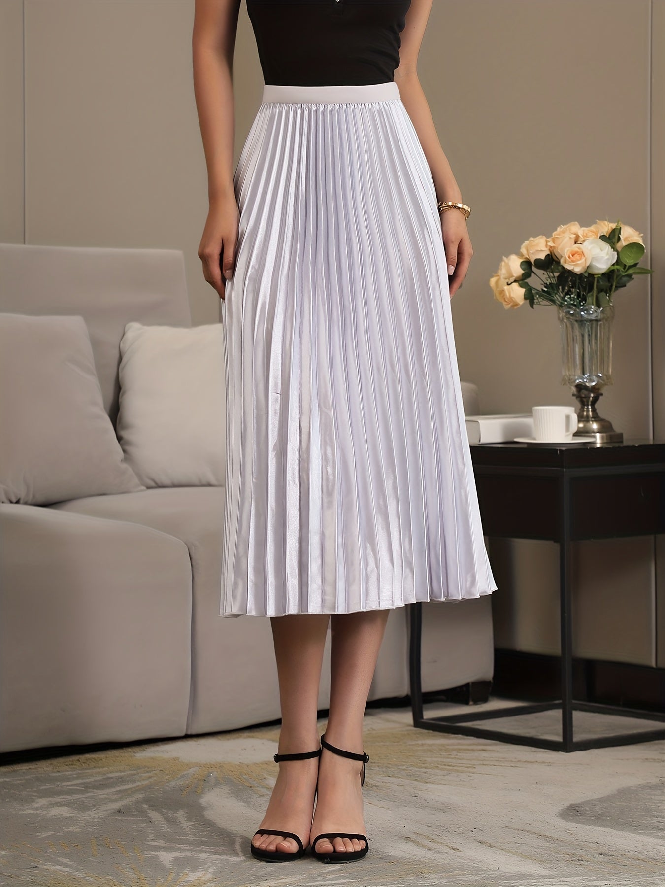 Elegant Pleated A-Line Skirt for Women - Florence