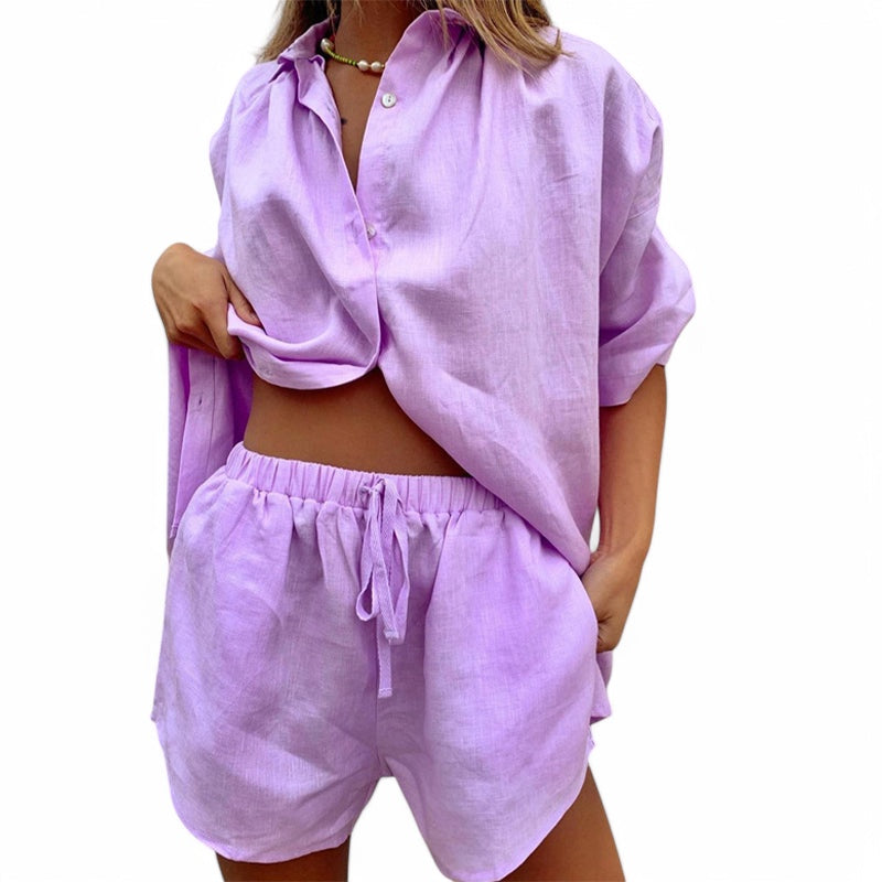 Casual Linen Shorts Set for Women - Amelia