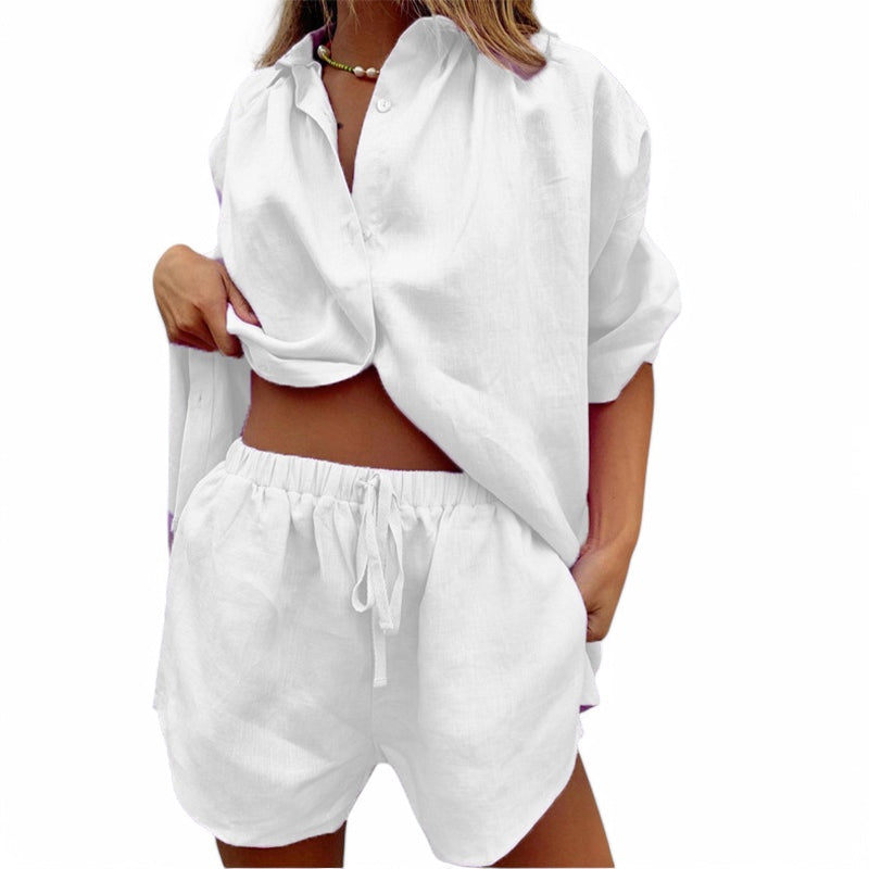Casual Linen Shorts Set for Women - Amelia