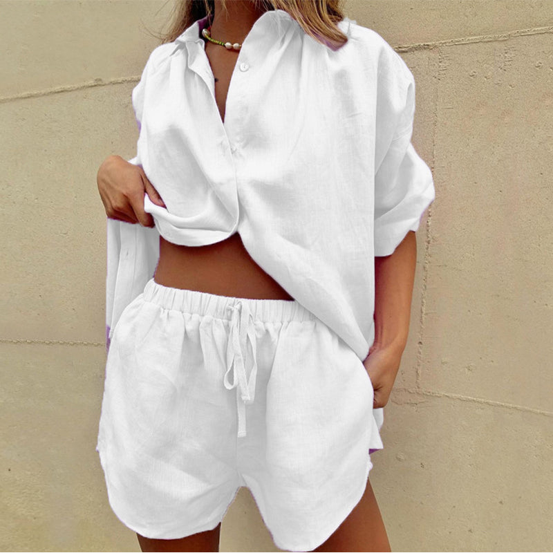 Casual Linen Shorts Set for Women - Amelia