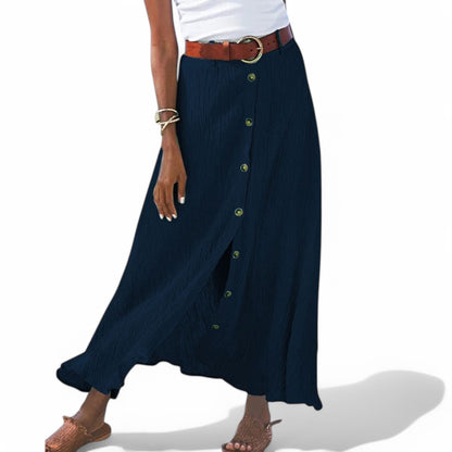 Elegant Solid Color Long Skirt for Women - Celeste