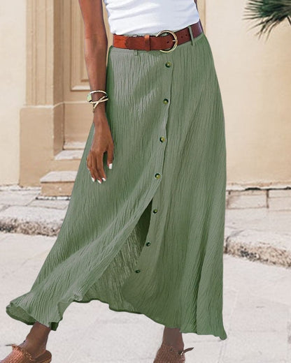 Elegant Solid Color Long Skirt for Women - Celeste