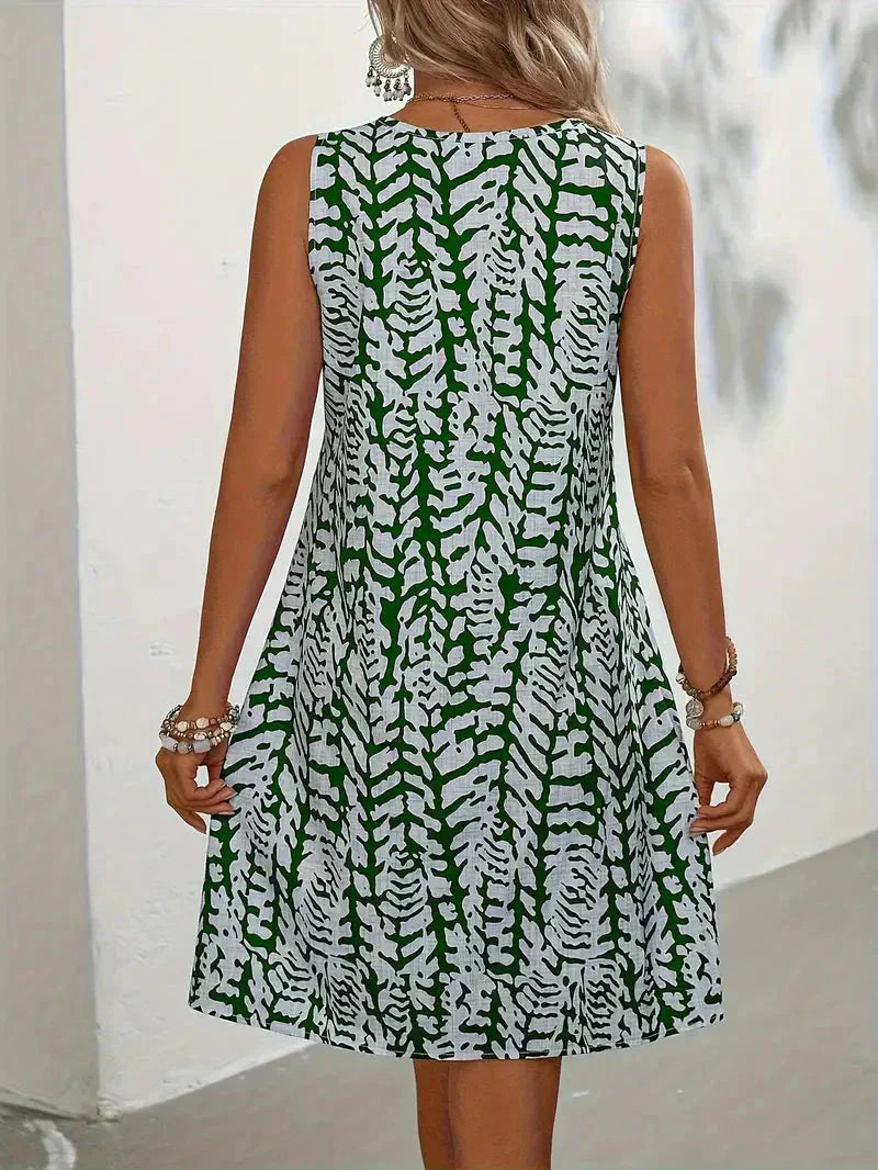 Printed Sleeveless Summer Mini Dress - Maya