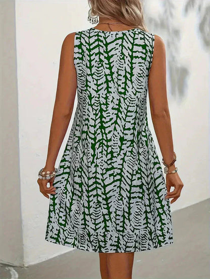 Printed Sleeveless Summer Mini Dress - Maya