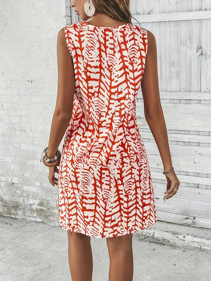 Printed Sleeveless Summer Mini Dress - Maya