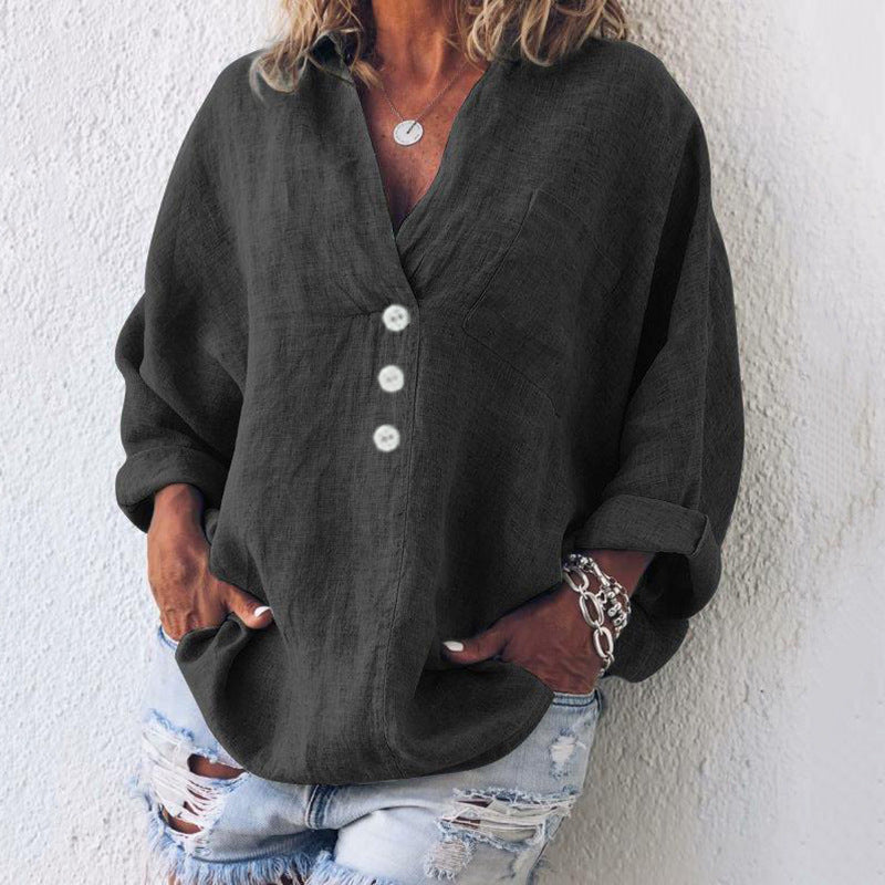 Stylish Cotton Linen Blouse for Women - Ava