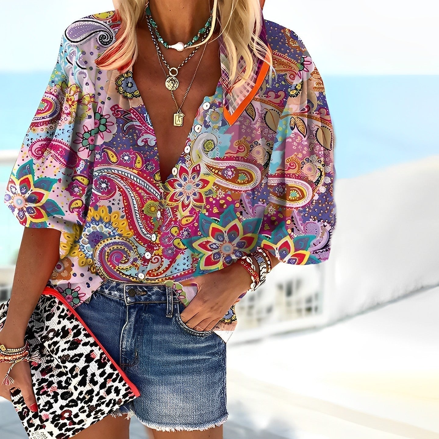Mandala Print Shirt for Women - Maya